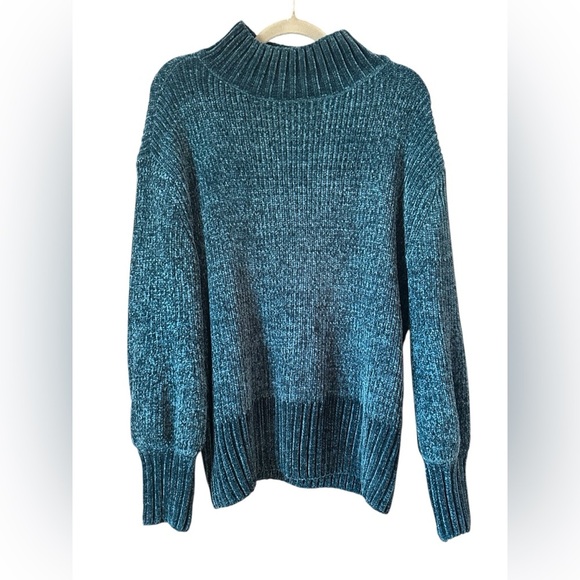 Cynthia Rowley Sweater Chenille Super Soft Beautiful Peacock Blue - Picture 4 of 7